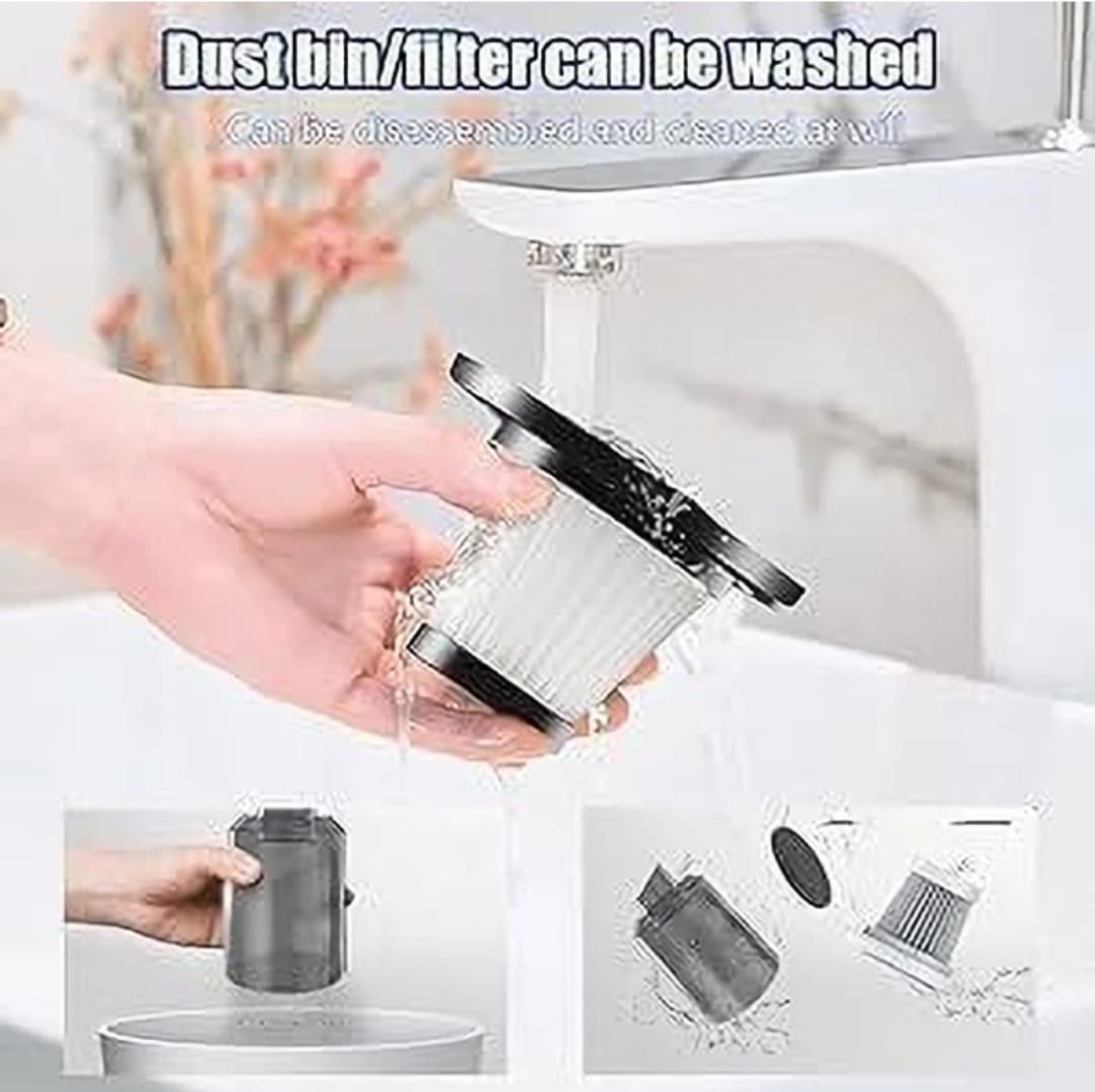 Portable Mini Vacuum Cleaner 2-in-1 (Vacuum + Blower) – Cordless, USB Rechargeable