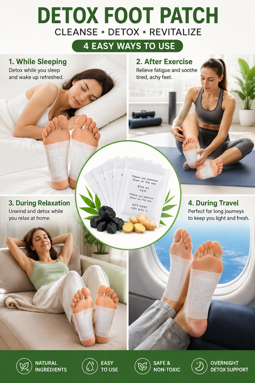 Premium Detox Foot Patch – Wake Up Refreshed Every Morning ⭐